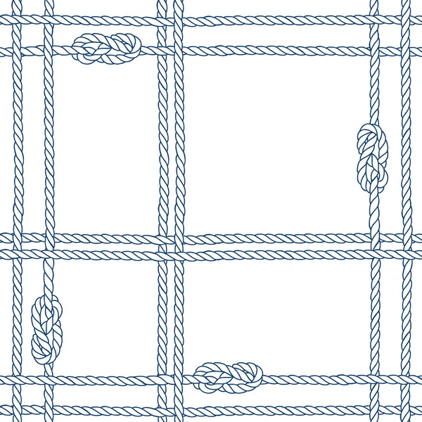 Безшовний візерунок з морською мотузкою і вузлами — стоковий вектор