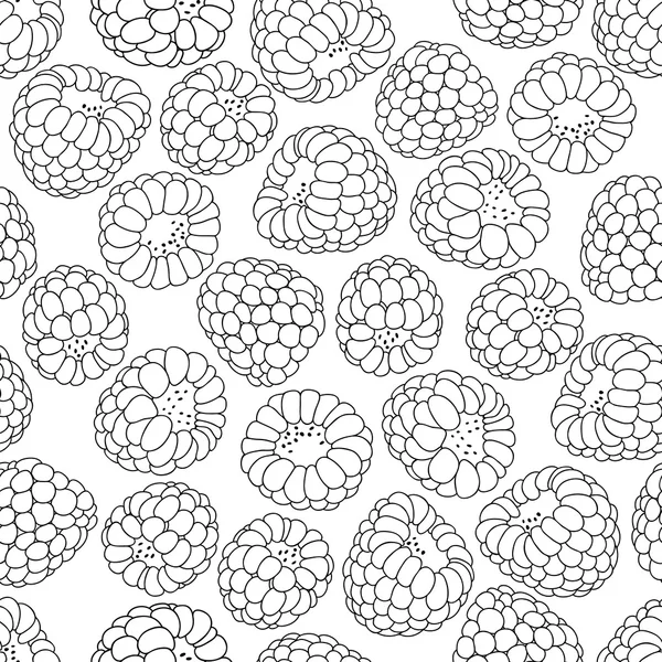 Seamless pattern with raspberry. — Stock Vector