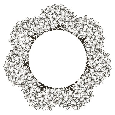 Ortanca ile dekoratif çerçeve