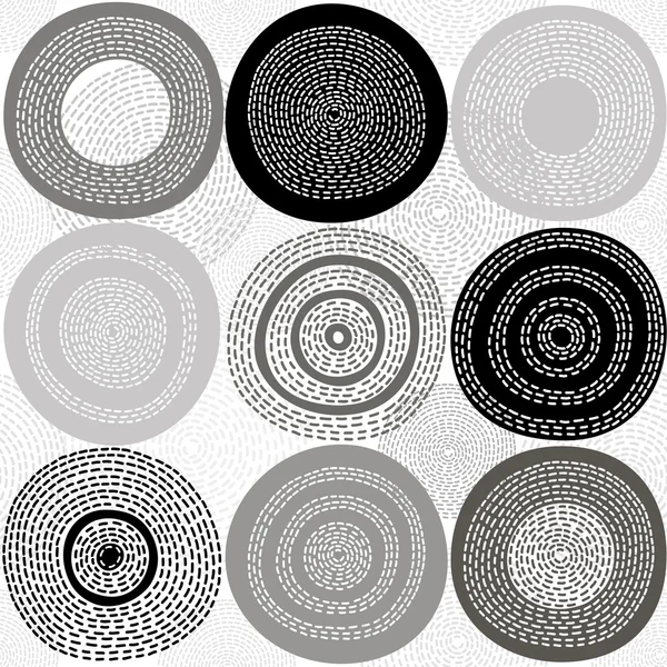 Fond monochrome avec cercles . — Image vectorielle