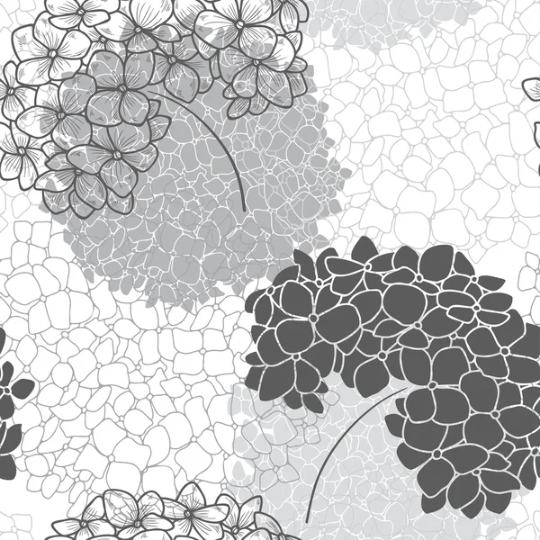 Modello floreale con ortensia . — Vettoriale Stock