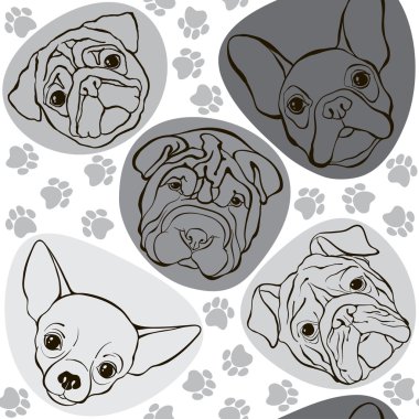 yüzleri, köpekleri ile Seamless Modeli