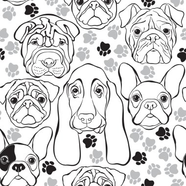 yüzleri, köpekleri ile Seamless Modeli