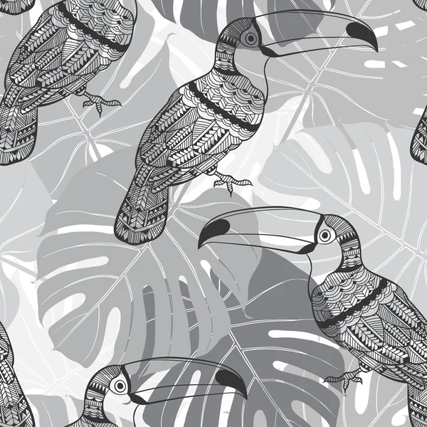 Χωρίς ραφή πρότυπο με toucans — Διανυσματικό Αρχείο