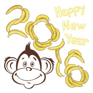 neşeli maymun ve muz