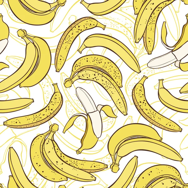 Seamless pattern of bananas — Stock Vector