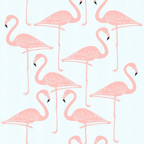 Бесшовный рисунок с фламинго — стоковый вектор