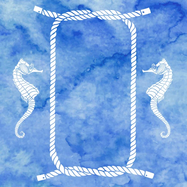 Морские узлы, веревки и рама морских коньков — стоковый вектор