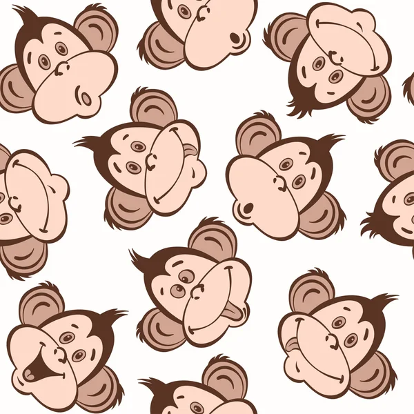 stock vector cute faces of monkeys