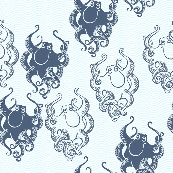 Grijze cartoon octopussen — Stockvector