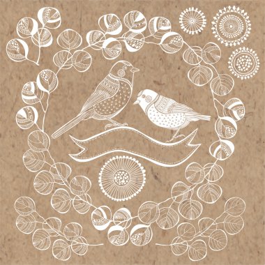 kuşlar ile çiçek koymak.