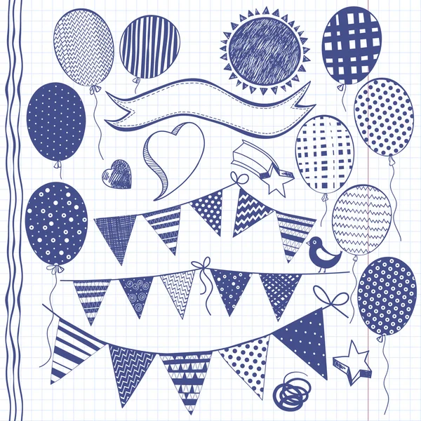 Guirlande drapeaux invitation — Image vectorielle