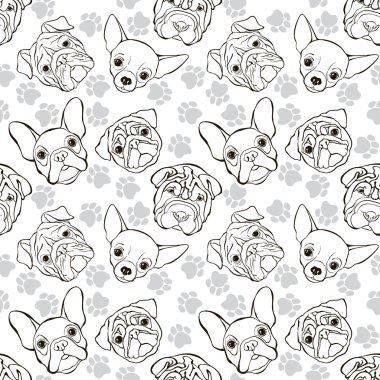 yüzleri köpekler ve izleri ile Seamless Modeli
