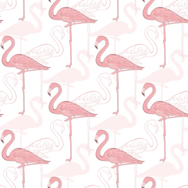 Nahtloses Muster mit Flamingos — Stockvektor