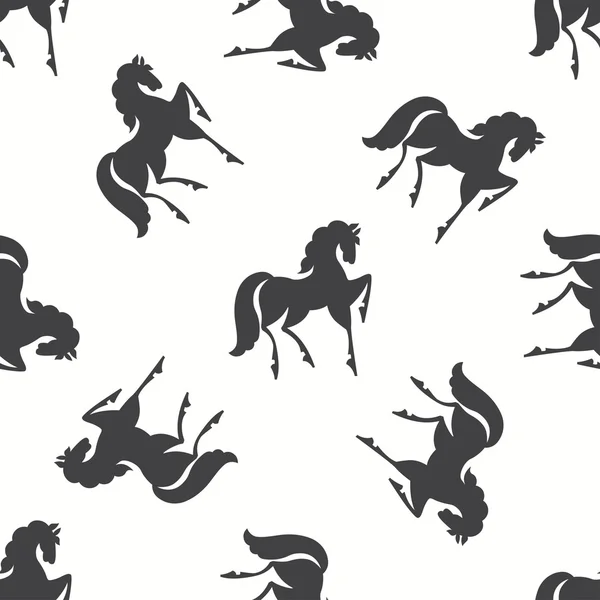 Seamless pattern with horses. — Stock Vector