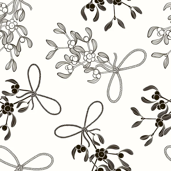 Seamless  pattern with mistletoe. — Stock Vector
