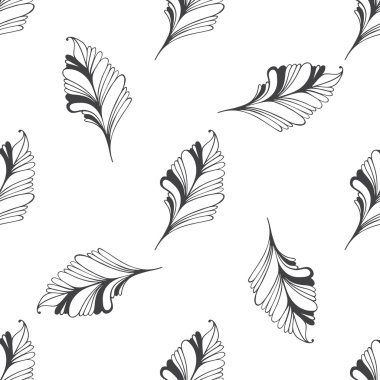 çizilmiş doodle tüyler.