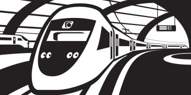Yolcu tren yaklaşan tren istasyonu