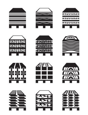 Wood materials in pallets