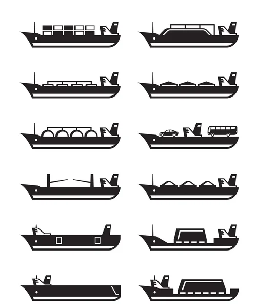 Buques mercantes y de carga — Vector de stock