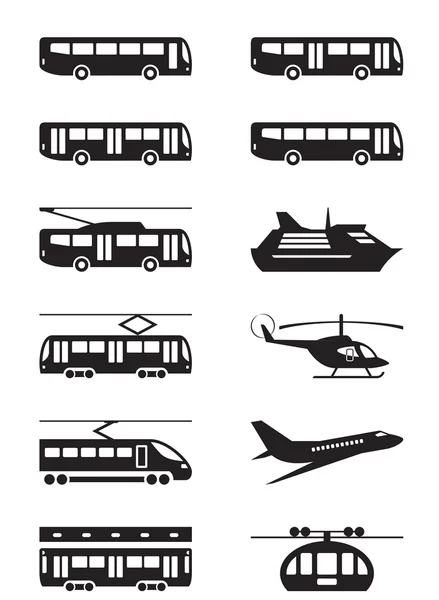 Vehículos de transporte de pasajeros — Vector de stock