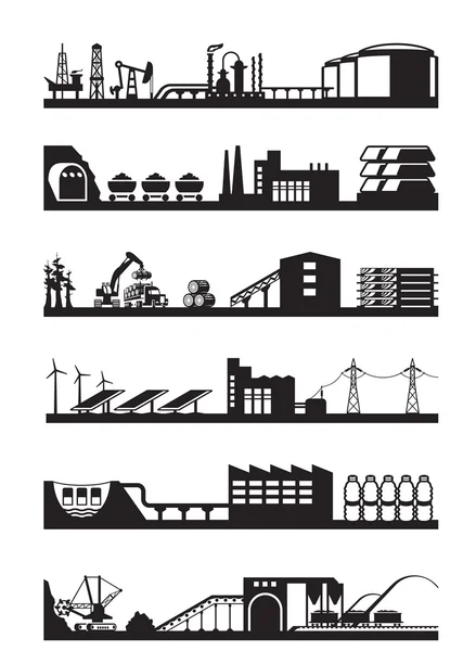 Extracción y procesamiento de recursos naturales — Vector de stock