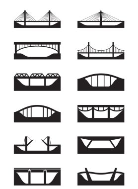 Different types of bridges clipart