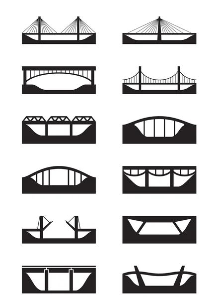 Different types of bridges — Stock Vector