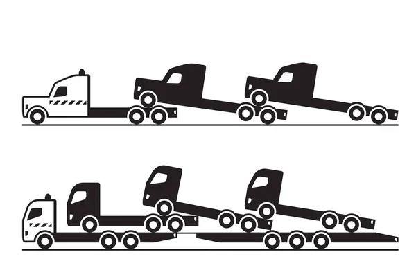Trattore Che Trasporta Camion Vettoriale Illustrazione — Vettoriale Stock