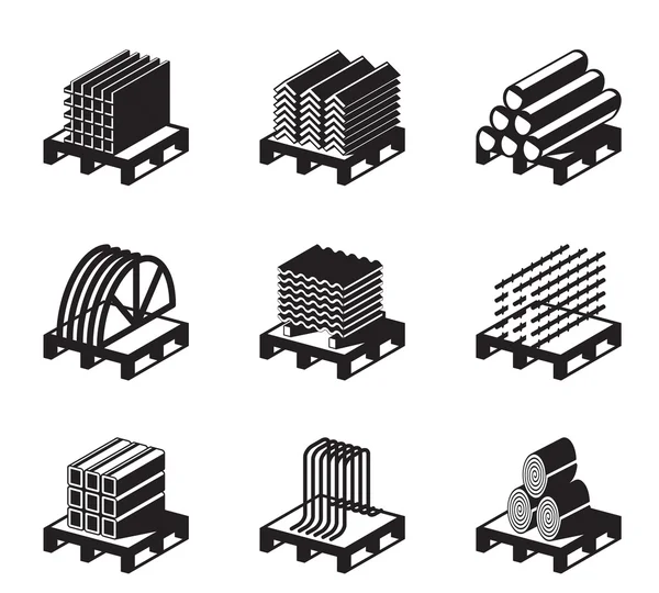 Materiales de construcción metálicos — Vector de stock