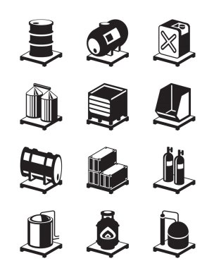 Metal containers icon set