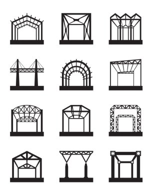 Metal structures icon set