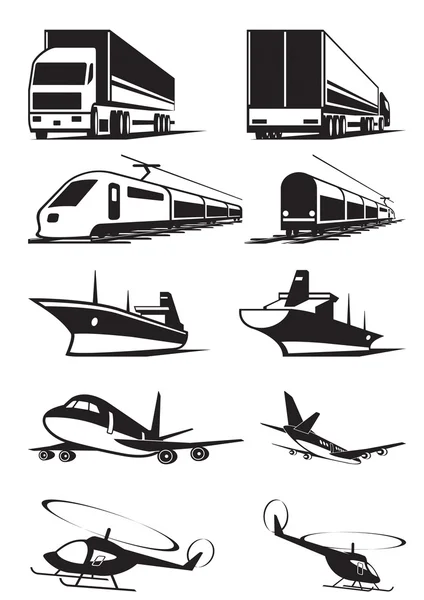 Cargo transportation in perspective — Stock Vector