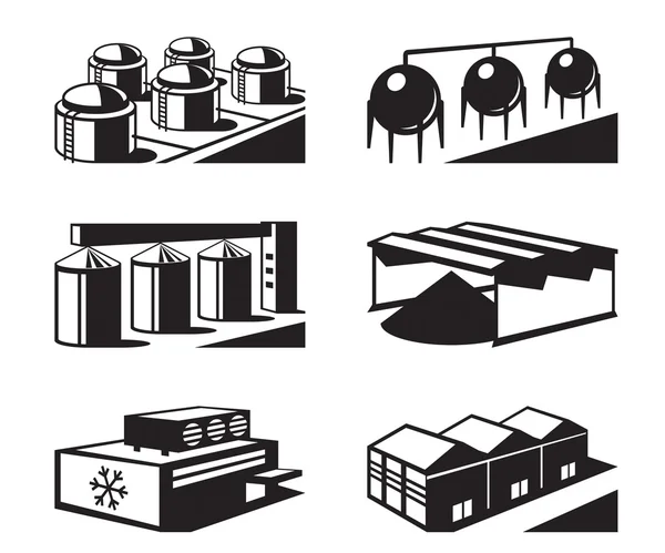 Commerciële en industriële magazijnen — Stockvector