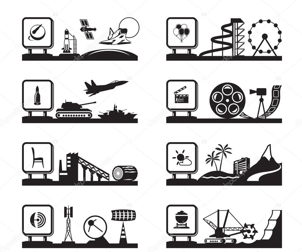 Various industries with logos