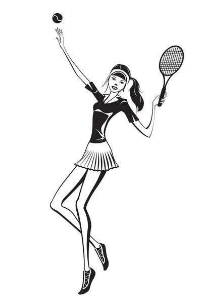 Kvinnliga tennisspelare. — Stock vektor