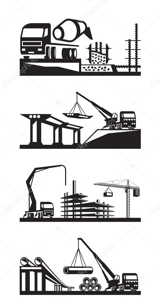 Various types of construction scenes