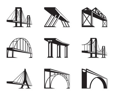 Different bridges in perspective clipart