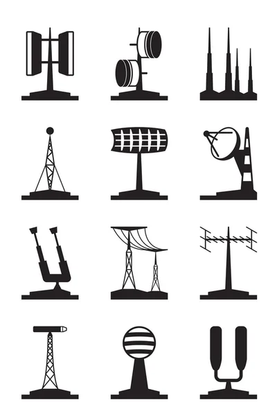 Various antennas and locators — Stock Vector