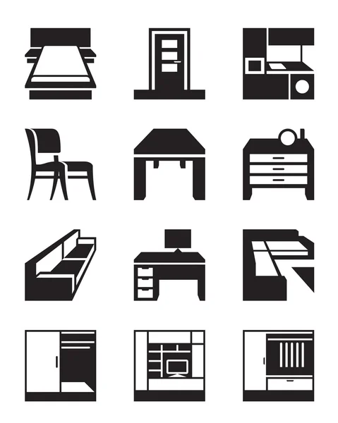 Différents types de meubles — Image vectorielle