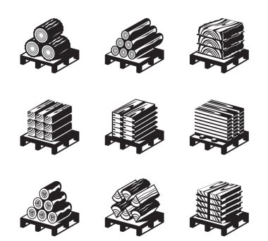Ahşap malzeme Icon set
