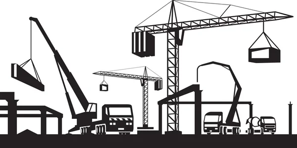 Industrial construction scene — Stock Vector