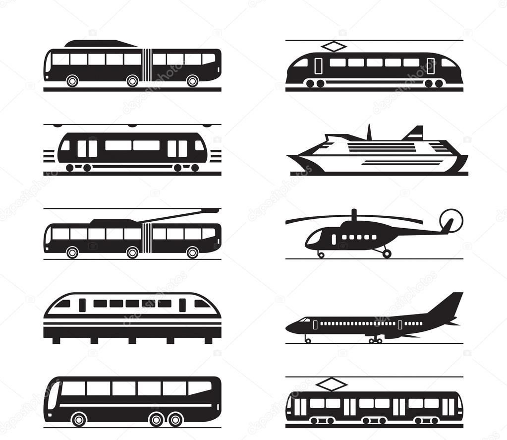 Public transportation icon set