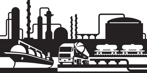 Traitement et transport du pétrole et du gaz — Image vectorielle