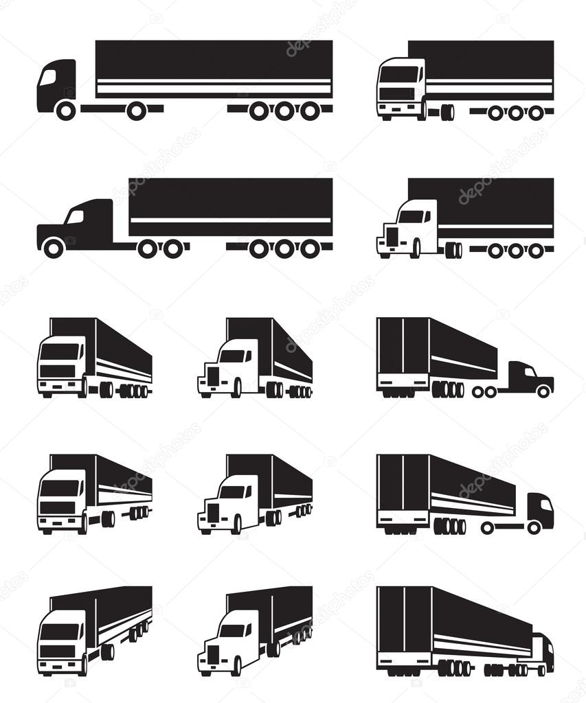 Trucks in different perspective view