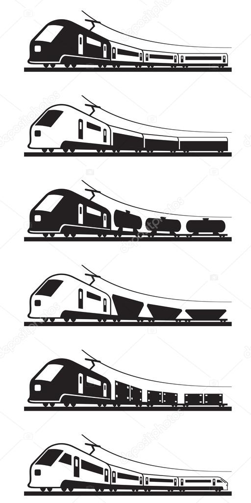 Passenger and freight trains