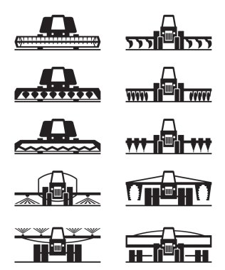 Agricultural machinery icon set clipart