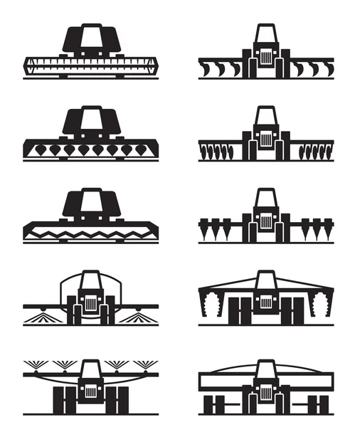 Landmaschinensymbole gesetzt — Stockvektor