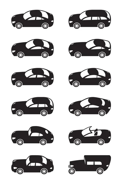 Différentes voitures modernes d'en haut — Image vectorielle