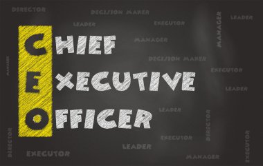 ceo üzerinde siyah kara tahta bir kısaltma. sorumluluklarını İcra Kurulu Başkanı